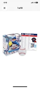 Mega caja exclusiva de fanáticos sellada de fábrica Topps 2025 de béisbol cromada pedido anticipado - Imagen 1 de 8