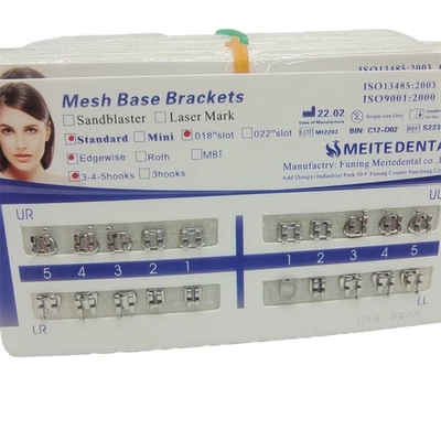 10 pacotes de suportes de metal ortodontológicos padrão Edgewise 018 ganchos 345 - Imagem 1 de 4