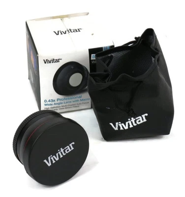 Vivitar 58mm Wide Angle / Macro Lens Attachment VIV-58W, in Box w Pouch - Image 1 of 4