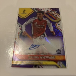 2024-25 Topps Finest UEFA Club ETHAN NWANERI Rookie Auto Purple shimmer /199 - Bild 1 von 2