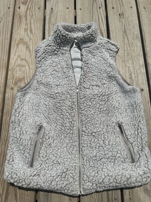 Chaleco Sherpa Miami Para Mujer Cremallera Completa Talla Mediana Bolsillos Avena Esponjoso Vellón Foto 1 de 4