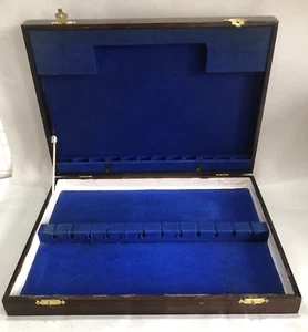 Piccola scatola porta posate leggera mensa vuota in legno +/-31 x 23 cm blu - Foto 1 di 11