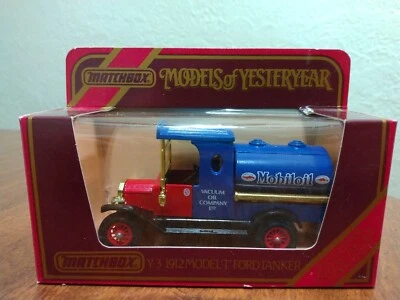 VTG Matchbox MOBIL OIL TANKER Models of Yesteryear Y-3 1912 Model 'T' Ford NIB - Image 1 of 4