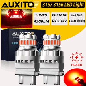 AUXITO Red 3156/3157/4157/4057 LED Light Bulbs Brake Turn Signal Tail Park Lamps - Foto 1 di 16