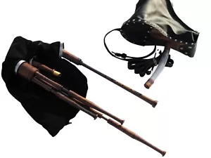 Scottish Smallpipes in A - Bellow Blown Set - Indian Cocobolo - Picture 1 of 2