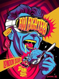 Foo Fighters 2024 London UK Stadium Concert Poster 11 X 17 Framed - Picture 1 of 2