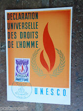 FRANCE 1969, CM 1° jour FDC, UNESCO, DROITS HOMME, timbre SERVICE 42, VF CM CARD