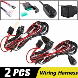 2x Wiring Harness Relay Wire Kit Switch Fuse 12V 40A For LED Work Light Bar Car - Picture 1 of 12