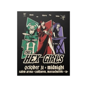 Scooby Doo Hex Girls Poster, Mystery Inc art print, thorn dusk and luna