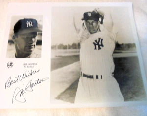 8 X 10 B&W PICTURE SIGNED JIM BOUTON, NY PITCHER &N AUTHOR - Picture 1 of 2