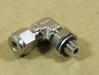 6mm Tube x 1/8 BSP Positionable Elbow, Stainless, Swagelok SS-6MO-2-2RS - New - Image 1 of 4