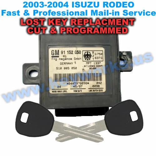 ISUZU RODEO Llave Perdida Repuesto y Programación Inmovilizador, 2 Llaves Nuevas Incluidas Foto 1 de 1