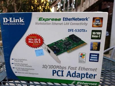 D-Link DFE-530TX+ 10/100Mbps Fast Ethernet PCI Adapter for PC Macintosh Win XP - Image 1 of 2