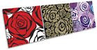 Floral Rose Flowers Bold Set of 3 CANVAS WALL ART Print Treble Multi-Coloured