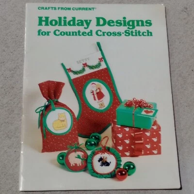 Holiday Designs for Counted Cross Stitch 1985 Christmas Instructions Booklet - Image 1 of 4