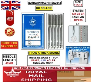 DURKOP ADLER 267 W/FOOT SYS:134-35,DPX35 LR SIZE:110/18 INDUST SEWNG MCHN NEEDLE - Picture 1 of 4