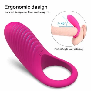 Male Vibrating Cock Ring Waterproof Penis Vibrator Female Sex Toy Clit Orgasm - Picture 1 of 10