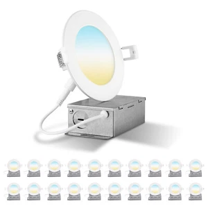 9W 12W 5CCT Ultra-Thin LED Recessed Ceiling DownLight With Junction Box Dimmable - Picture 1 of 10