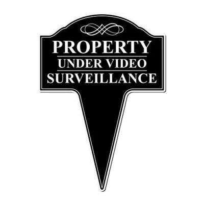 MRC WOOD PRODUCTS Property Under Video Surveillance Sign Metal 24 Hour Surveillance Sign Video ...