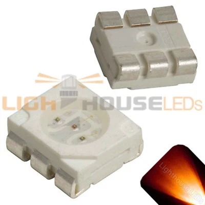 100 x LED PLCC6 5050 Amber Orange SMD LEDs Light Super Ultra Bright Car PLCC-6 - Image 1 of 2