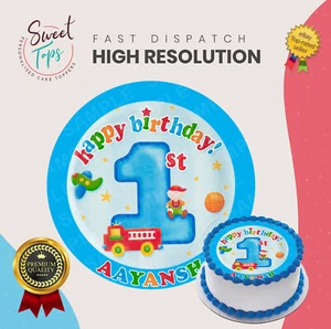 1. GEBURTSTAG RUND ESSBAR GEBURTSTAGSTORTE TOPPER DEKO PERSONALISIERT - Bild 1 von 1