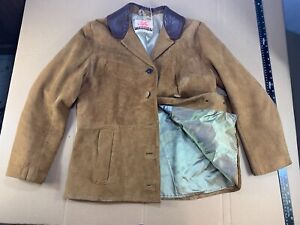 Vintage 40s 50s Leather Suede Womens Coat Jacket Work Chore Ranch Western Rockab