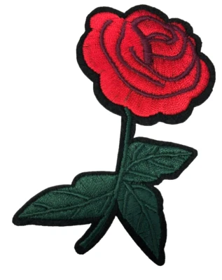 Patch Sew On Iron On Embroidered Clothing Hats Jackets Coat  ROSE FLOWER A122 - Image 1 of 3