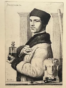 Portrait GRAVURE Eau Forte FELIX BRACQUEMOND Paul Rajon XIX° - Bild 1 von 4