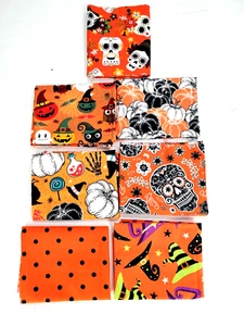 Fat Quarter Fabric Quilting Bundle 100% Cotton size 18 X 22 inch. Lot of 7 New - Picture 1 of 9