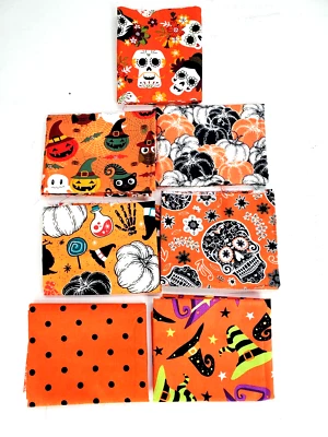 Fat Quarter Fabric Quilting Bundle 100% Cotton size 18 X 22 inch. Lot of 7 New - Image 1 of 4