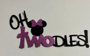Oh Twodles Minnie Mouse Word Title Paper Piece For Birthdays Scrapbooks Cards - Picture 1 of 4