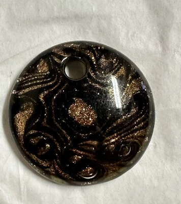 Colgante de murano negro/oro para hacer joyas Foto 1 de 2