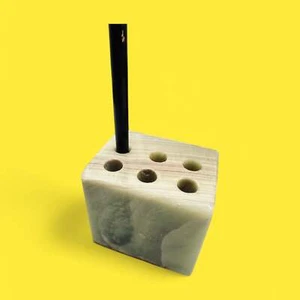 Mid-Century Modern Desk Organizer - Vintage Onyx Stone Pencil Holder - - Picture 1 of 9