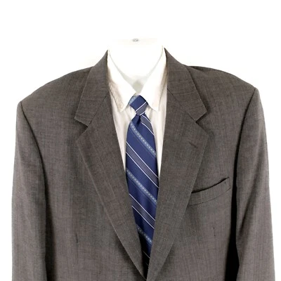 Pierre Cardin Textured Tweed Wool Gray Check 2 Button Blazer 44L - Image 1 of 4