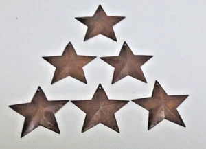 6 New Rusty Tin Metal 2 1/4" Barn Stars Primitive Country Rustic Hook Hole Mount - Picture 1 of 7