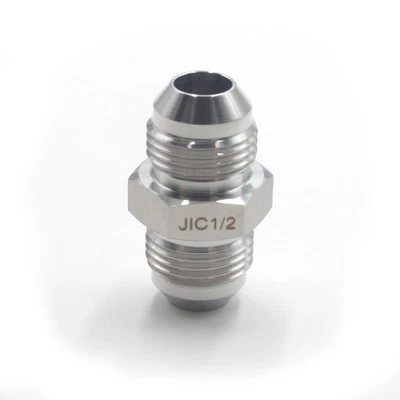 1/2" JIC Male x 1/2" JIC Male Flare Union Tube Pipe Fittings Straight SS304 - Image 1 of 4