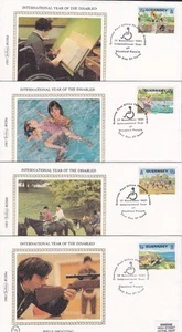 1981 YEAR OF DISABLED GUERNSEY DECIMAL STAMP BENHAM SILK FIRST DAY COVERS #11 - Picture 1 of 3