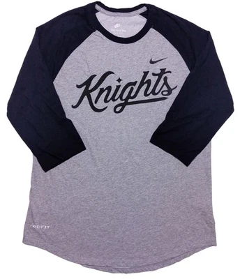 NIKE UCF Knights Script Raglan T-Shirt Gray Black Men's Medium M - Image 1 of 4