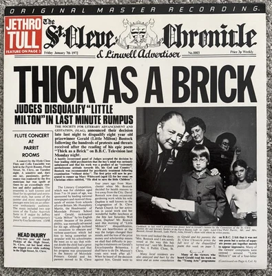 MFSL Jethro Tull - Thick As  A Brick Vinyl Mobile Fidelity LP #859 Excellent - Image 1 of 4