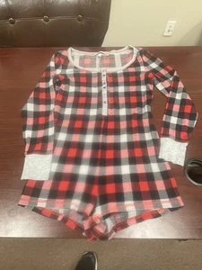 Victoria's Secret Damen karierter Thermo Strampler Größe Medium Langarm Knopfleiste - Bild 1 von 9