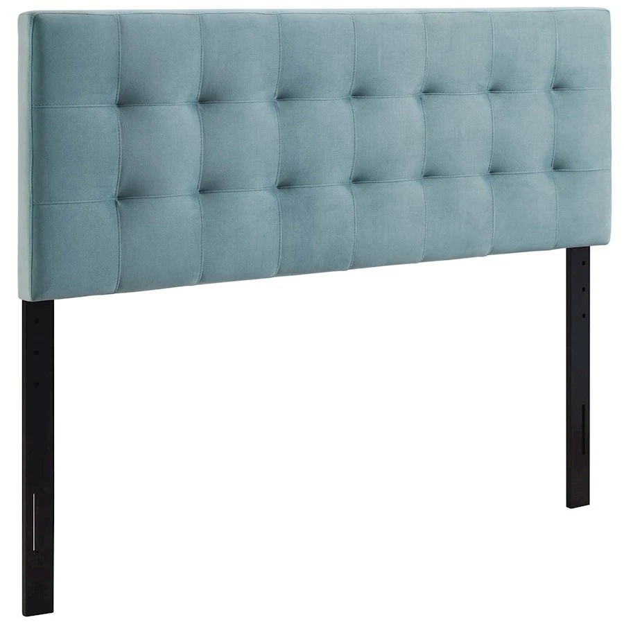 Cabecero de terciopelo completo acolchado para galletas Modway Furniture Lily, azul -MOD-6119-LBU Foto 1 de 1