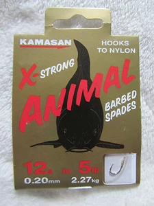 1 x CONFEZIONE DI GANCI ANIMALI KAMASAN X-STRONG AL NYLON BARBED - Foto 1 di 1