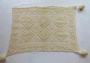 Rare Antique Tuscan Hand-Knotted Darned Filet Lace Pillow Cover/Case 14x20" - Picture 1 of 9