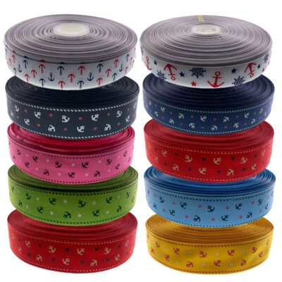 Cintas de anclaje impresas en grosgrain de 50 yardas y 1" para moño de cabello artesanía regalo embalaje 2,5 cm Foto 1 de 3