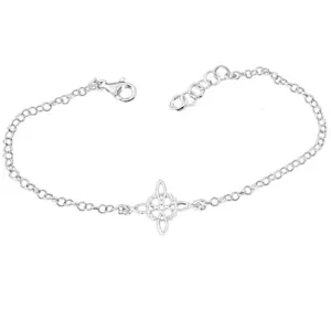 Pulsera Nudo de Bruja Plata de Ley Longitud de 17 a 19 cm por cadena de alargue. - Imagen 1 de 5