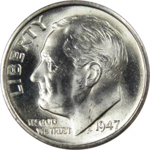 1947 S Roosevelt Dime BU Uncirculated Mint State 90% Silver 10c US Coin - Picture 1 of 2