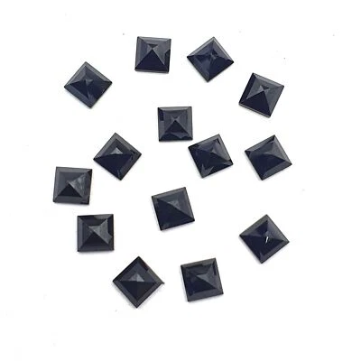 Natural Black Spinel Square Cut  Loose Gemstone lot 14 Pcs 6 MM 18 CT - Image 1 of 3