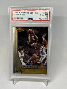 1996 Bowmans Best #R18 Steve Nash Rookie RC Gem Mint PSA 10 HOF - Picture 1 of 6