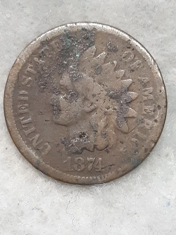 1874 ~ INDIAN HEAD CENT ~ AG Cover