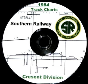 Southern Railway 1984 Cresent Division Track Chart PDF Pages DVD - Picture 1 of 9